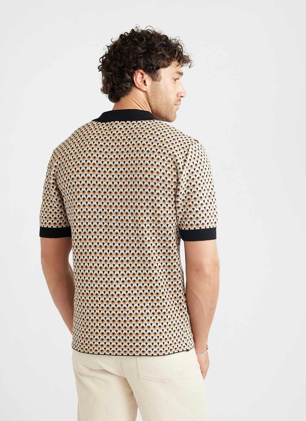 Casa Piccante Shirt | Knitted Cotton | Rust Jacquard 15 Casa Piccante Shirt | Knitted Cotton | Rust Jacquard - Image 13