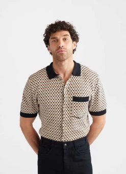 Casa Piccante Shirt | Knitted Cotton | Rust Jacquard 27 Casa Piccante Shirt | Knitted Cotton | Rust Jacquard -Urban Wear Shop PERCIVAL MENSWEAR CASA PICANTE TAN 6