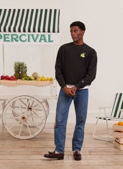 Lemony Snickets Sweatshirt | Champion And Percival | Black -Urban Wear Shop PERCIVAL MENSWEAR CHAMPION BLACK SWEAT1