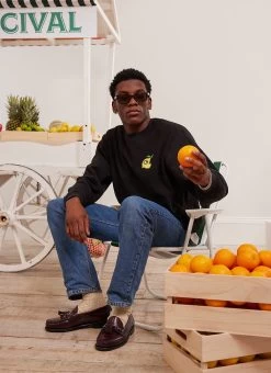 Lemony Snickets Sweatshirt | Champion And Percival | Black -Urban Wear Shop PERCIVAL MENSWEAR CHAMPION BLACK SWEAT10