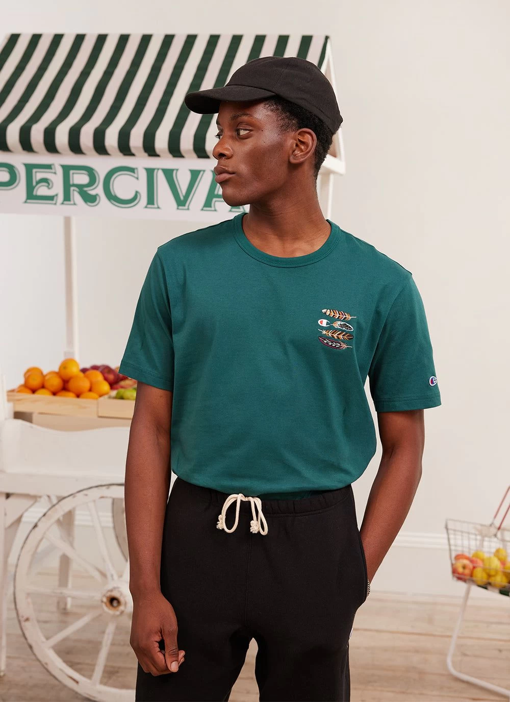 Feathers T Shirt | Champion And Percival | Forest 8 Feathers T Shirt | Champion And Percival | Forest - Image 6