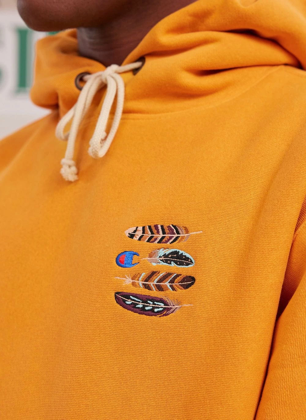 Feathers Hoodie | Champion And Percival | Ochre 5 Feathers Hoodie | Champion And Percival | Ochre - Image 3