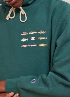 Rare Fish Hoodie | Champion And Percival | Forest