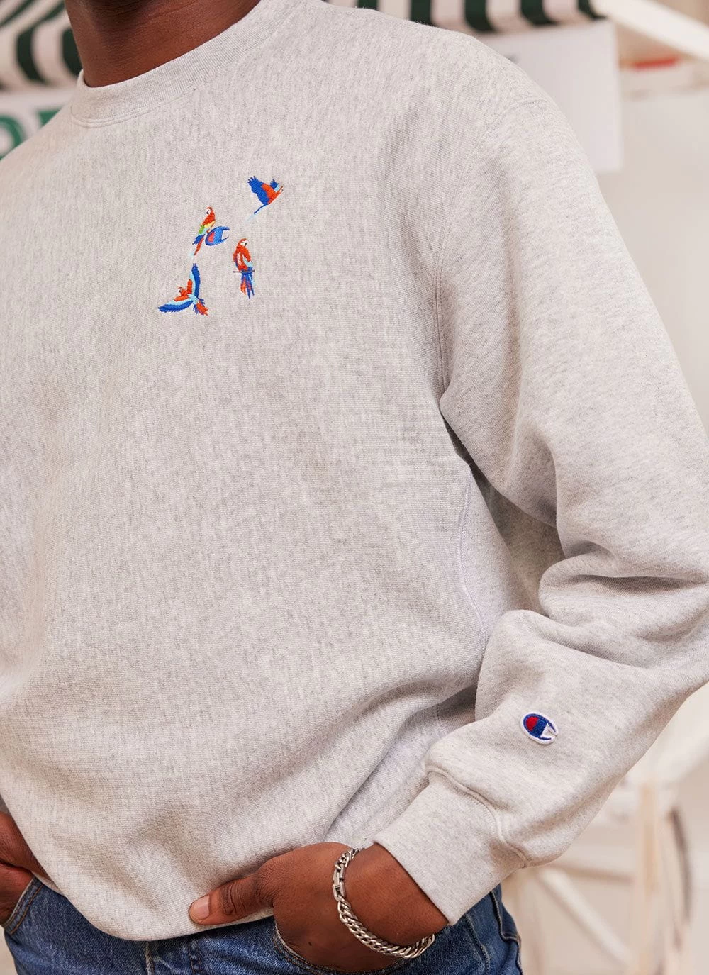 The Menagerie Sweatshirt | Champion And Percival | Heather Grey 3 The Menagerie Sweatshirt | Champion And Percival | Heather Grey - Image 2