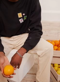 Perci-Post Stamps Sweatshirt | Champion And Percival | Black 10 Perci-Post Stamps Sweatshirt | Champion And Percival | Black -Urban Wear Shop PERCIVAL MENSWEAR CHAMPION PERCI POST STAMPS BLACK SWEAT12