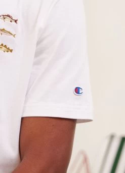 Rare Fish T Shirt | Champion And Percival | Ecru -Urban Wear Shop PERCIVAL MENSWEAR CHAMPION POST RARE FISH ECRU T4