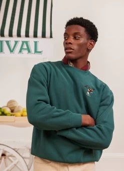 Swooping Eagle Sweatshirt | Champion And Percival | Forest 7 Swooping Eagle Sweatshirt | Champion And Percival | Forest -Urban Wear Shop PERCIVAL MENSWEAR CHAMPION SWOOPING EAGLE SWEAT FOREST5