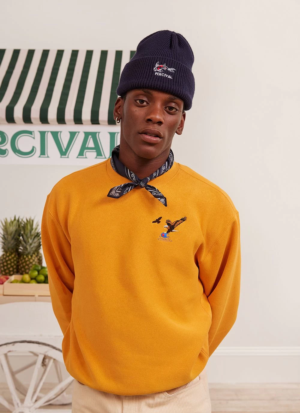 Swooping Eagle Sweatshirt | Champion And Percival | Ochre 4 Swooping Eagle Sweatshirt | Champion And Percival | Ochre - Image 2