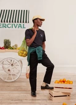 Thistle Flower T Shirt | Champion And Percival | Black -Urban Wear Shop PERCIVAL MENSWEAR CHAMPION THISTLE BLACK10