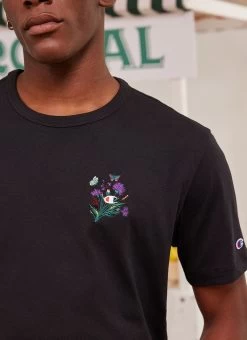 Thistle Flower T Shirt | Champion And Percival | Black