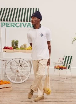 Thistle Flower T Shirt | Champion And Percival | Ecru -Urban Wear Shop PERCIVAL MENSWEAR CHAMPION THISTLE ECRU T6