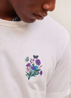 Thistle Flower T Shirt | Champion And Percival | Ecru