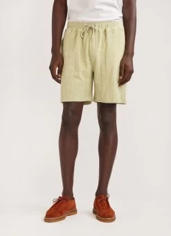Towelling Shorts | Organic Cotton | Check Sage -Urban Wear Shop PERCIVAL MENSWEAR CHECK TOWEL SAGE12