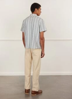 Boxy Clerk Shirt | Stripe Seersucker | Blue -Urban Wear Shop PERCIVAL MENSWEAR CLERK SHIRT STRIPE SEERSUCKER BLUE6