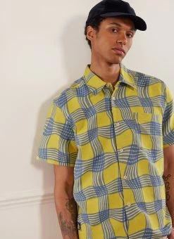 Boxy Clerk Shirt | Sunshine Twister | Yellow -Urban Wear Shop PERCIVAL MENSWEAR CLERK SHIRT SUNSHINE TWISTER7