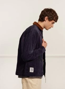 Contrast Collar Auxiliary Overshirt | Corduroy | Navy -Urban Wear Shop PERCIVAL MENSWEAR CONTRAST COLLAR NAVY13