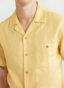 Cuban Linen Shirt | Lemon 12 Cuban Linen Shirt | Lemon -Urban Wear Shop PERCIVAL MENSWEAR CUBAN LINEN SHIRT LEMON3