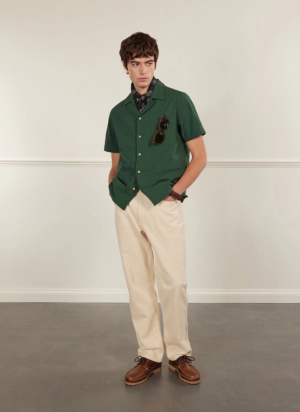 Cuban Shirt | Seersucker | Forest 5 Cuban Shirt | Seersucker | Forest - Image 3