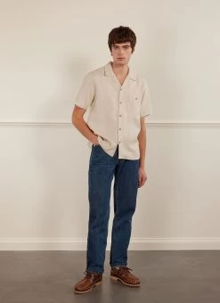 Short Sleeve Cuban Shirt | Linen | Stone 9 Short Sleeve Cuban Shirt | Linen | Stone -Urban Wear Shop PERCIVAL MENSWEAR CUBAN SHIRT NATURAL2copy