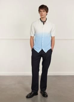 Dip Dab Knitted Shirt | Organic Cotton | Light Blue -Urban Wear Shop PERCIVAL MENSWEAR DIP DAB LIGHT BLUE