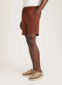 Shorts | Tech Pique Weave | Espresso -Urban Wear Shop PERCIVAL MENSWEAR ESPRESSO WAFFLE SHORTS 2