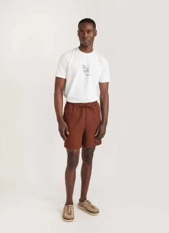 Shorts | Tech Pique Weave | Espresso -Urban Wear Shop PERCIVAL MENSWEAR ESPRESSO WAFFLE SHORTS