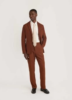 Tailored Blazer | Tech Pique Weave | Espresso -Urban Wear Shop PERCIVAL MENSWEAR ESPRESSO WAFFLE SUIT 14