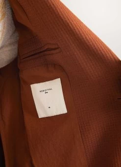 Tailored Blazer | Tech Pique Weave | Espresso -Urban Wear Shop PERCIVAL MENSWEAR ESPRESSO WAFFLE SUIT 4