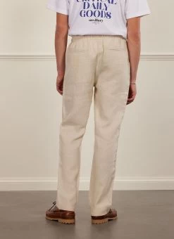 Linen Everyday Trousers | Stone -Urban Wear Shop PERCIVAL MENSWEAR EVERYDAY TROUSERS NATURAL5