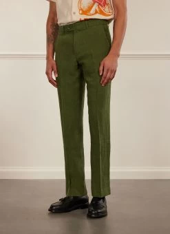 Tailored Linen Trousers | Forest