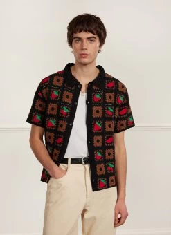 Fruit Crochet Shirt | Cotton | Black