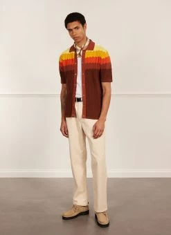 Gum Drop Knitted Shirt | Cotton | Umber 12 Gum Drop Knitted Shirt | Cotton | Umber -Urban Wear Shop PERCIVAL MENSWEAR GUM DROP KNITTED SHIRT UMBER2