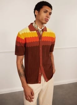 Gum Drop Knitted Shirt | Cotton | Umber 15 Gum Drop Knitted Shirt | Cotton | Umber -Urban Wear Shop PERCIVAL MENSWEAR GUM DROP KNITTED SHIRT UMBER7