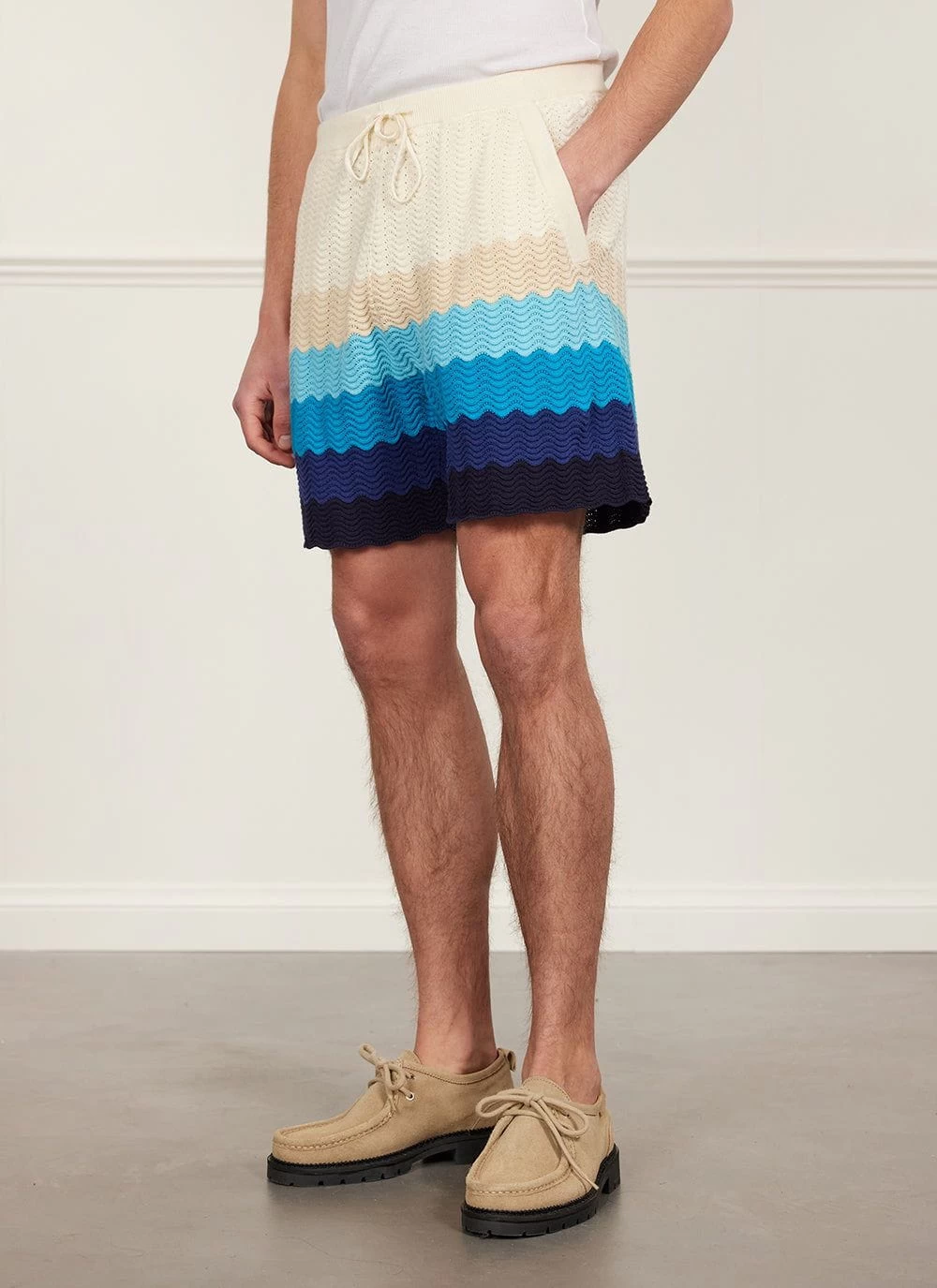 Gum Drop Knitted Shorts | Cotton | Blue 3 Gum Drop Knitted Shorts | Cotton | Blue