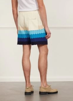 Gum Drop Knitted Shorts | Cotton | Blue 8 Gum Drop Knitted Shorts | Cotton | Blue -Urban Wear Shop PERCIVAL MENSWEAR GUM DROP KNITTED SHORTS BLUE1