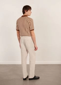 Houndstooth Knitted Shirt | Percival X Ilaria | Cream With Espresso 14 Houndstooth Knitted Shirt | Percival X Ilaria | Cream With Espresso -Urban Wear Shop PERCIVAL MENSWEAR HOUNDSTOOTH KNITTED SHIRT ECRU WITH BROWN15