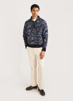 Jacquard Fleece | Wool | Blue -Urban Wear Shop PERCIVAL MENSWEAR JAQUARD WOOL FLEECE BLUE5