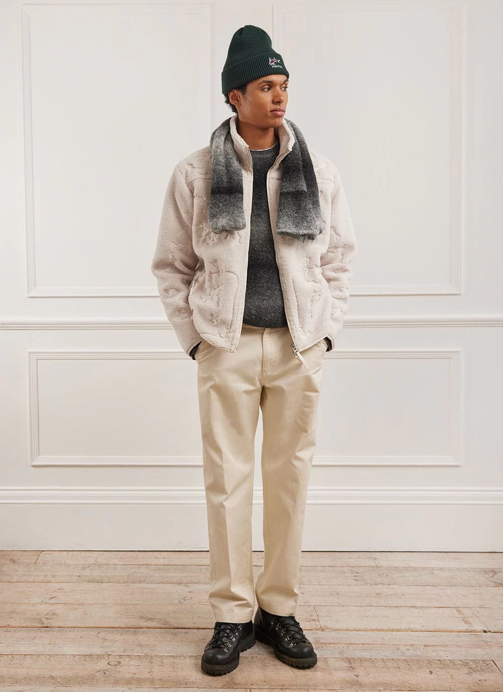 Embroidered Koi Fleece Jacket | Ecru 6 Embroidered Koi Fleece Jacket | Ecru - Image 4