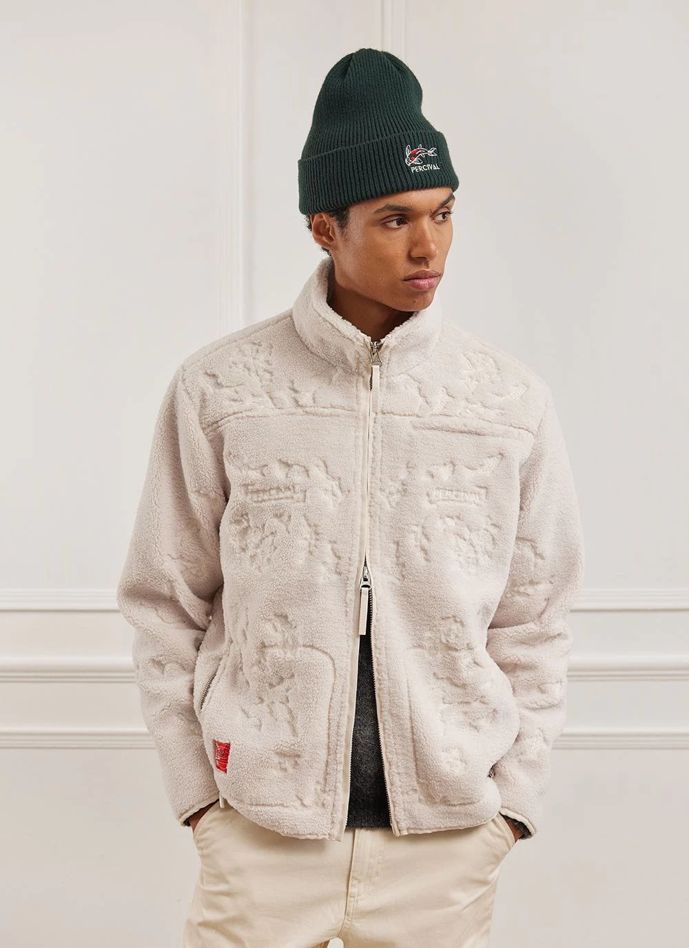 Embroidered Koi Fleece Jacket | Ecru 4 Embroidered Koi Fleece Jacket | Ecru - Image 2