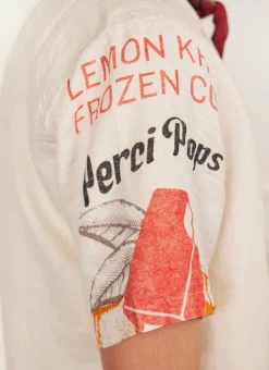 Lemon Kreme Cuban Shirt | Linen | Stone -Urban Wear Shop PERCIVAL MENSWEAR LEMON KREME CUBAN SHIRT4