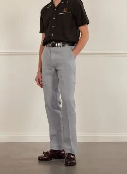 Tailored Linen Trousers | Light Blue