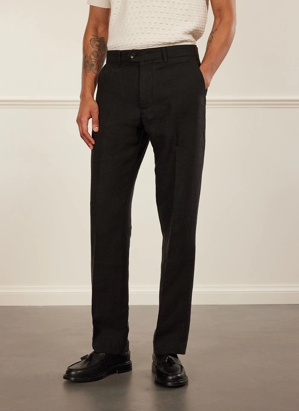 Tailored Linen Trousers | Black 3 Tailored Linen Trousers | Black