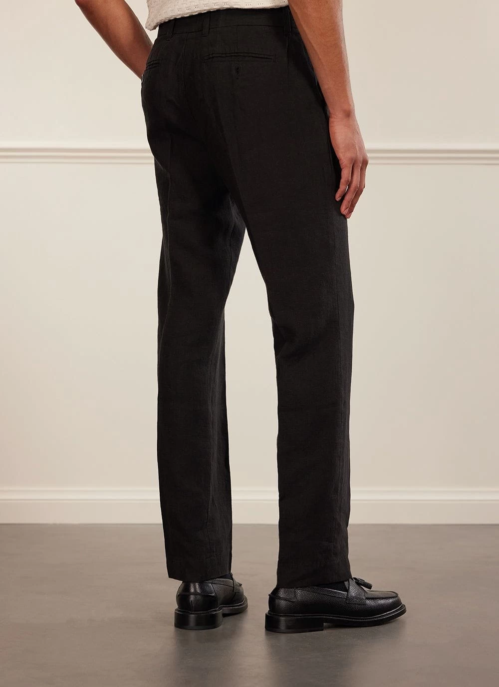 Tailored Linen Trousers | Black 4 Tailored Linen Trousers | Black - Image 2