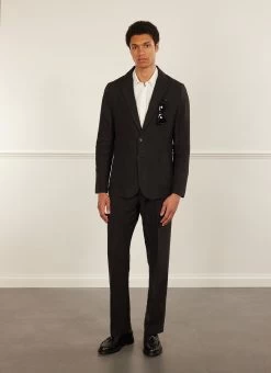 Tailored Linen Blazer | Black -Urban Wear Shop PERCIVAL MENSWEAR LINEN BLAZER BLACK8
