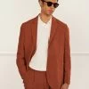 Relaxed Tailored Linen Blazer | Rust -Urban Wear Shop PERCIVAL MENSWEAR LINEN BLAZER ESPRESSO1
