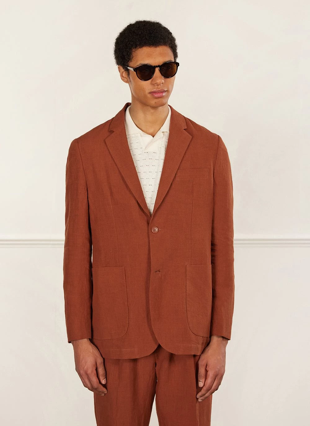 Relaxed Tailored Linen Blazer | Rust 6 Relaxed Tailored Linen Blazer | Rust - Image 4