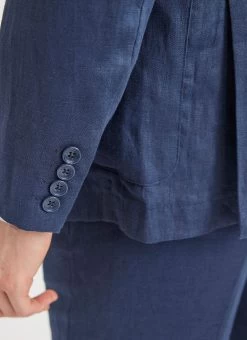 Tailored Linen Blazer | Royal Blue -Urban Wear Shop PERCIVAL MENSWEAR LINEN BLAZER NAVY 6