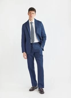 Tailored Linen Blazer | Royal Blue -Urban Wear Shop PERCIVAL MENSWEAR LINEN BLAZER NAVY1