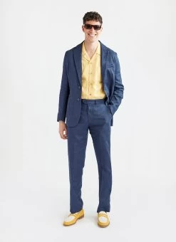 Tailored Linen Blazer | Royal Blue -Urban Wear Shop PERCIVAL MENSWEAR LINEN BLAZER NAVY9