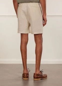 Linen Shorts | Stone -Urban Wear Shop PERCIVAL MENSWEAR LINEN SHORTS NATURAL3